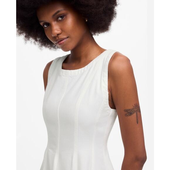 NWT Madewell Circle Mini Dress: Airy Denim Edition Size Small White Retail $148 - Picture 5 of 8
